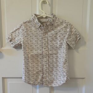 Janie and Jack Beige Floral Button Down Shirt